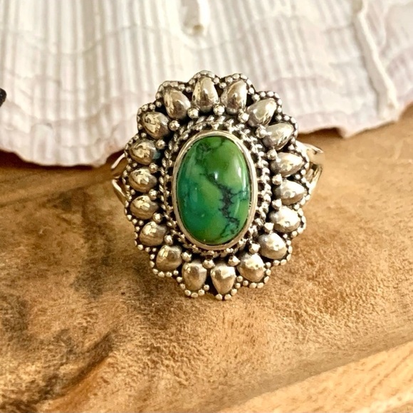 Green Mohave Turquoise Sterling Ring
